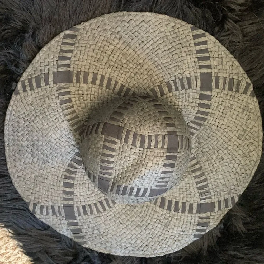 Unbranded Black Woven Floppy Sun Hat Size OS